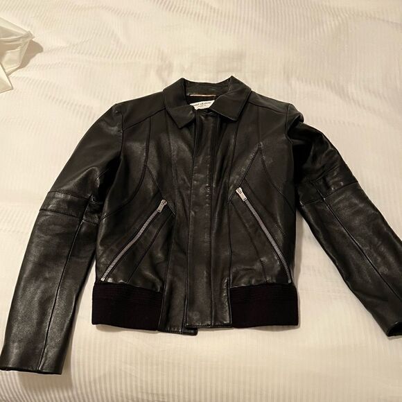 Brand New Saint Laurent Leather Jacket F34 - Picture 1 of 6